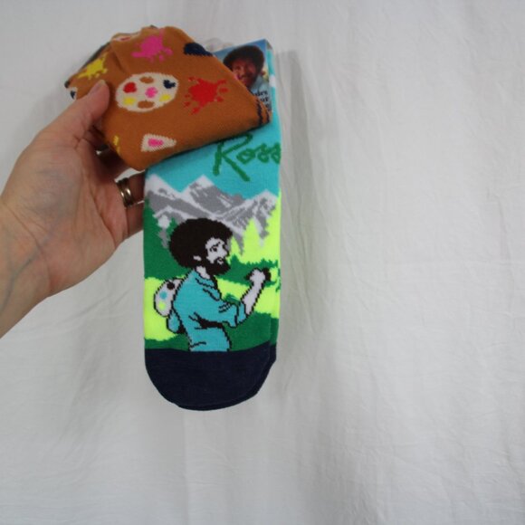 Bob Ross Socks 2 Pack Unisex Men’s Size 8-12 Joy Of Painting Brown NEW - Picture 3 of 6